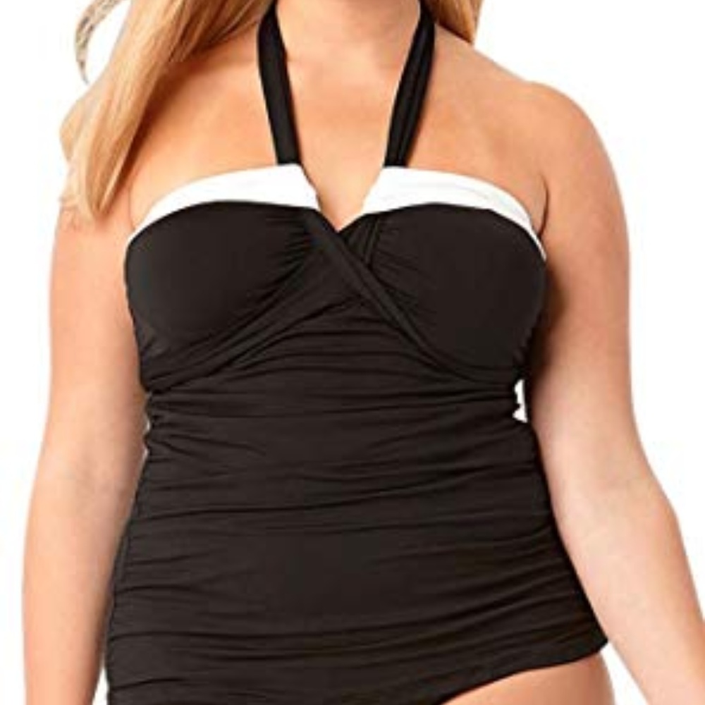 Anne Cole Halter Bandeau Tankini Swim Top